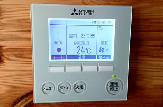 エアコンによる床下冷暖房システム コントローラー